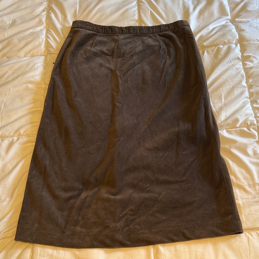 GAP Dark Brown A-Line Midi Skirt - Picture 3 of 3